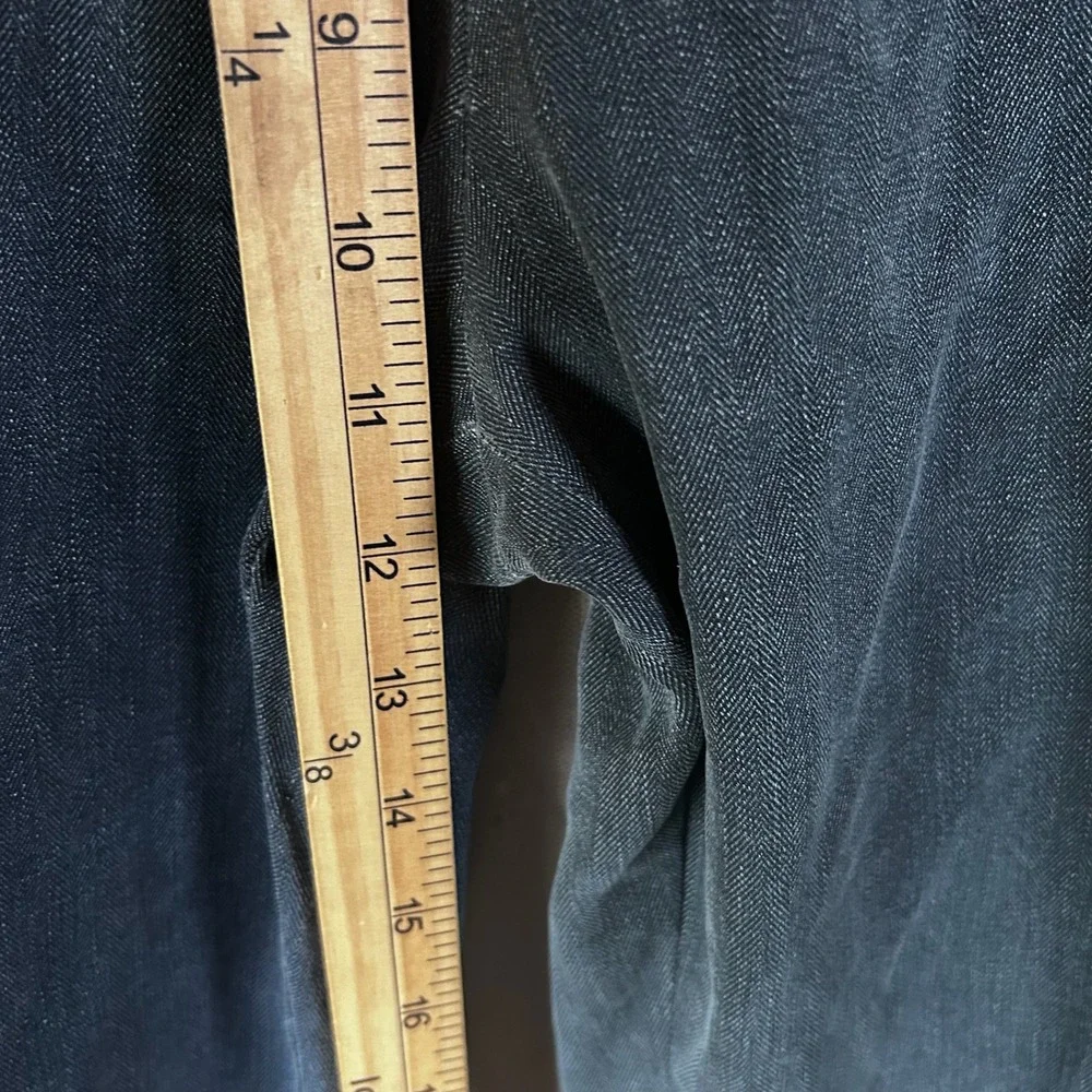Tommy Bahama Mens Silk Cotton Herringbone Pants Navy Blue 36x34 Straight Leg